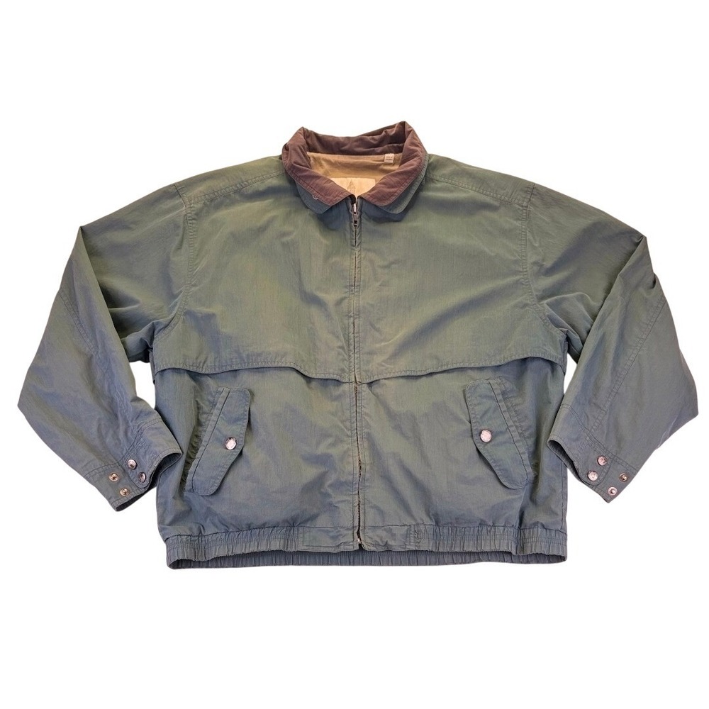 Vintage London Fog Mens Harrington Golf Windbreaker 90's Jacket Green L Gorpcore